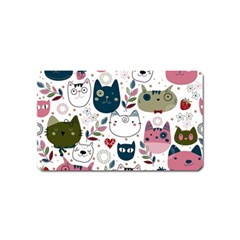 Pattern With Cute Cat Heads Magnet (name Card)