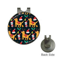 Funny Christmas Pattern Background Hat Clips With Golf Markers