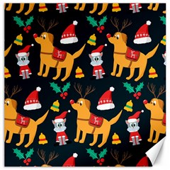 Funny Christmas Pattern Background Canvas 20  X 20 