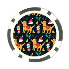 Funny Christmas Pattern Background Poker Chip Card Guard