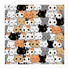 Cute-cat-kitten-cartoon-doodle-seamless-pattern Medium Glasses Cloth