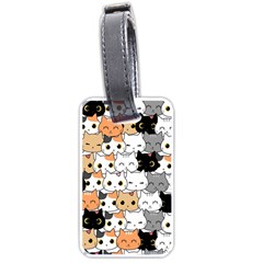 Cute-cat-kitten-cartoon-doodle-seamless-pattern Luggage Tag (one Side) by Jancukart