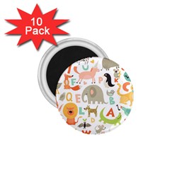 Children Alphabet Seamless Pattern 1 75  Magnets (10 Pack) 