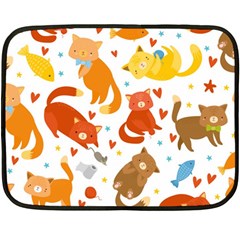 Seamless Pattern With Kittens White Background Fleece Blanket (mini)
