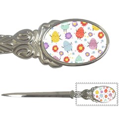 Easter Seamless Pattern With Cute Eggs Flowers Letter Opener