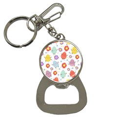 Easter Seamless Pattern With Cute Eggs Flowers Bottle Opener Key Chain
