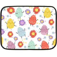 Easter Seamless Pattern With Cute Eggs Flowers Fleece Blanket (mini) by Jancukart