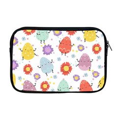 Easter Seamless Pattern With Cute Eggs Flowers Apple Macbook Pro 17  Zipper Case by Jancukart