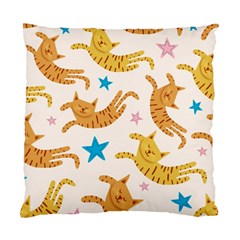 Cute Cats Seamless Pattern With Stars Funny Drawing Kittens Standard Cushion Case (two Sides) by Jancukart