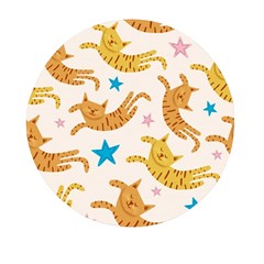 Cute Cats Seamless Pattern With Stars Funny Drawing Kittens Mini Round Pill Box (pack Of 3)