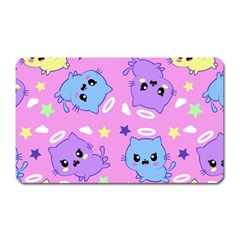 Seamless Pattern With Cute Kawaii Kittens Magnet (rectangular)