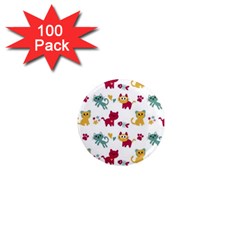 Pattern With Cute Cats 1  Mini Magnets (100 Pack) 