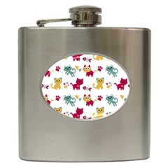 Pattern With Cute Cats Hip Flask (6 Oz)