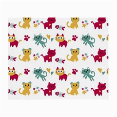 Pattern With Cute Cats Small Glasses Cloth