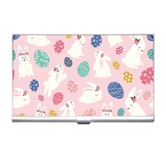 Cute Bunnies Easter Eggs Seamless Pattern Business Card Holder