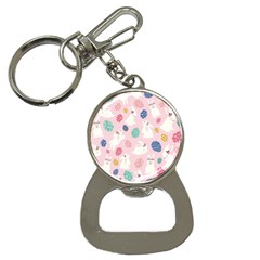 Cute Bunnies Easter Eggs Seamless Pattern Bottle Opener Key Chain