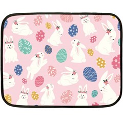 Cute Bunnies Easter Eggs Seamless Pattern Double Sided Fleece Blanket (mini)  by Jancukart