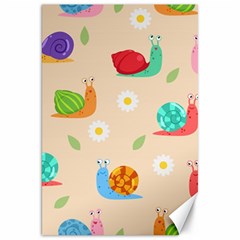 Seamless Pattern Cute Snail With Flower Leaf Canvas 20  X 30 