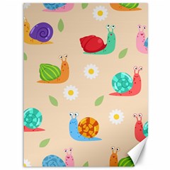 Seamless Pattern Cute Snail With Flower Leaf Canvas 36  X 48 