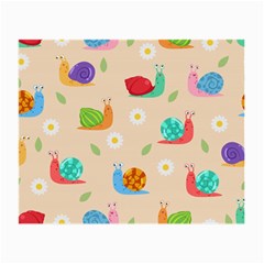 Seamless Pattern Cute Snail With Flower Leaf Small Glasses Cloth (2 Sides) by Jancukart