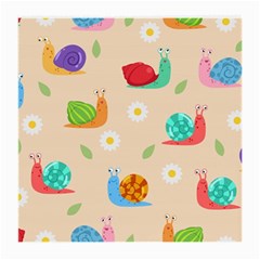 Seamless Pattern Cute Snail With Flower Leaf Medium Glasses Cloth (2 Sides)