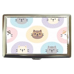 Cute Cat Seamless Pattern Background Cigarette Money Case