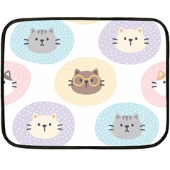 Cute Cat Seamless Pattern Background Fleece Blanket (mini)