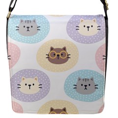 Cute Cat Seamless Pattern Background Flap Closure Messenger Bag (s) by Jancukart