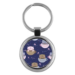 Cute Kittens Sleep Sweetly Mugs Key Chain (round)