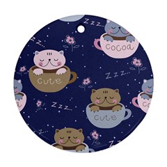 Cute Kittens Sleep Sweetly Mugs Round Ornament (two Sides)