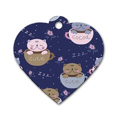 Cute Kittens Sleep Sweetly Mugs Dog Tag Heart (two Sides)