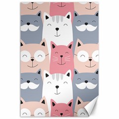 Cute Seamless Pattern With Cats Canvas 12  X 18 