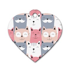 Cute Seamless Pattern With Cats Dog Tag Heart (one Side)