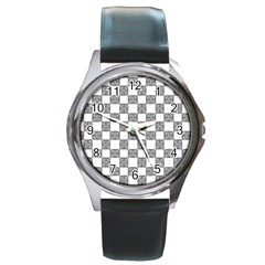 Seamless Tile Derivative Pattern Round Metal Watch