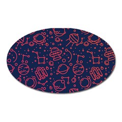 Seamless Space Pattern Oval Magnet