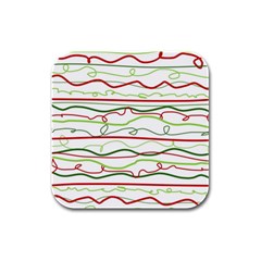 Scribble-pattern Rubber Square Coaster (4 Pack)