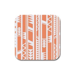 Tribal-pattern Rubber Square Coaster (4 Pack)