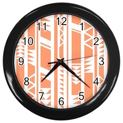 Tribal-pattern Wall Clock (black) by Jancukart