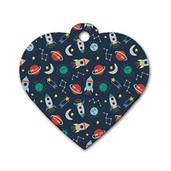 Cute-patterns- Dog Tag Heart (one Side)