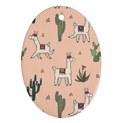 Llamas+pattern Ornament (oval)