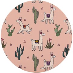 Llamas+pattern Uv Print Round Tile Coaster by Jancukart