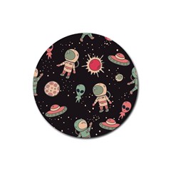 Space Pattern Cartoon Rubber Coaster (round)