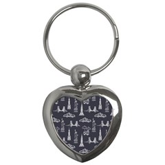 Nyc Pattern Key Chain (heart)