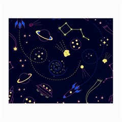 Cartoon-space-seamless-pattern-vectors Small Glasses Cloth (2 Sides)