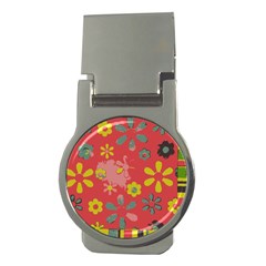 Aiflowers-pattern Money Clips (round) 