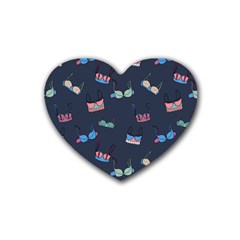 Bra Set Pattern Rubber Heart Coaster (4 Pack)