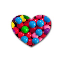 Bubble Gum Rubber Heart Coaster (4 Pack) by artworkshop