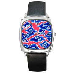 Batik Megamendung Square Metal Watch