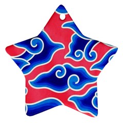 Batik Megamendung Star Ornament (Two Sides)