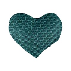 Bubble Wrap Standard 16  Premium Flano Heart Shape Cushions by artworkshop